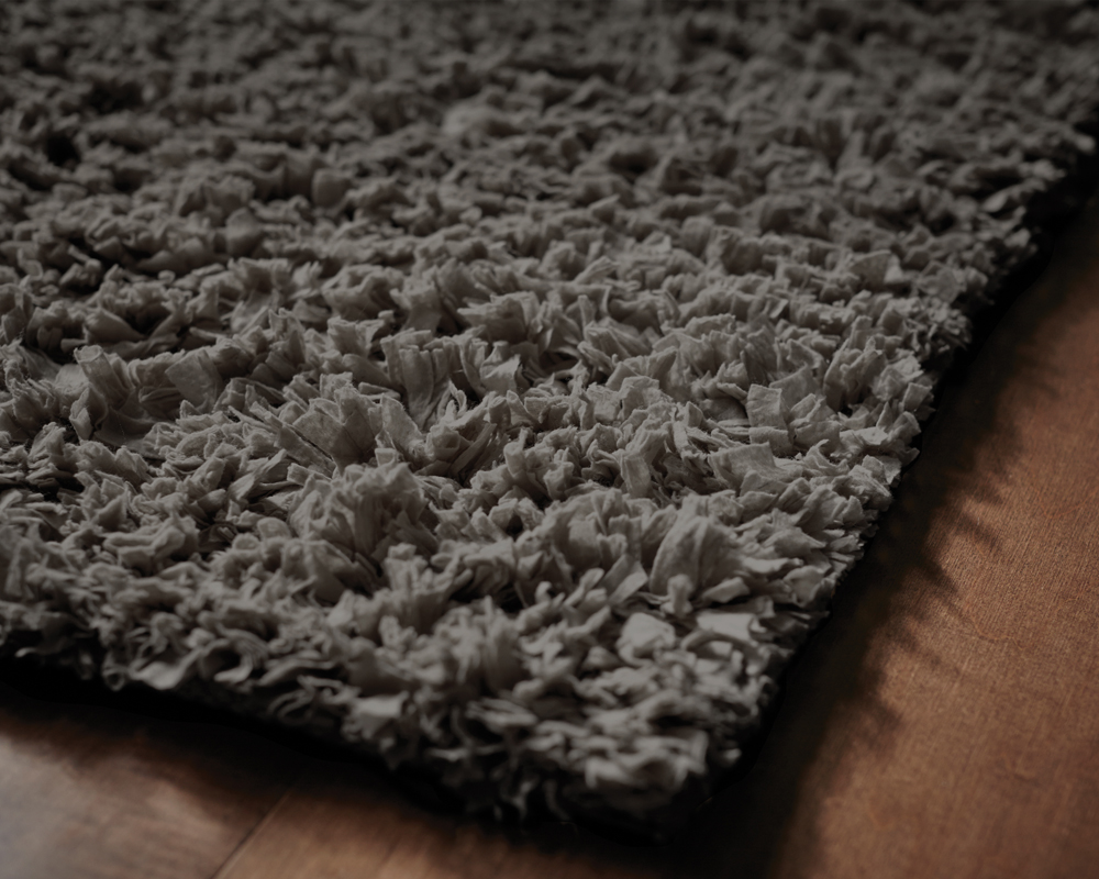 3' x 5' Gray Paper Shag Rug